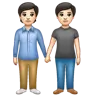 People Holding Hands: Light Skin Tone Emoji 🧑🏻‍🤝‍🧑🏻 image - WhatsApp style
