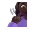 Deaf Woman: Dark Skin Tone Emoji 🧏🏿‍♀️ image - Microsoft 3D Fluent style