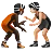 People Wrestling: Dark Skin Tone, Light Skin Tone
