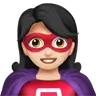 Woman Superhero: Light Skin Tone Emoji 🦸🏻‍♀️ image - Apple style
