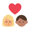 Kiss: Woman, Man, Medium-Light Skin Tone, Medium Skin Tone Emoji 👩🏼‍❤️‍💋‍👨🏽 image - Tossface style