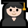 Woman Student: Light Skin Tone Emoji 👩🏻‍🎓 image - Microsoft Windows 10 Segoe UI Emoji style