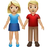 Woman And Man Holding Hands: Medium-Light Skin Tone Emoji 👫🏼 image - Apple style