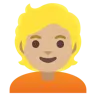 Person: Medium-Light Skin Tone, Blond Hair Emoji 👱🏼 image - Google Noto Color style