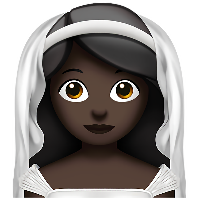 Woman With Veil: Dark Skin Tone