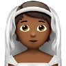Person With Veil: Medium-Dark Skin Tone Emoji 👰🏾 image - Apple style