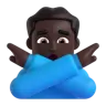 Man Gesturing No: Dark Skin Tone Emoji 🙅🏿‍♂️ image - Microsoft 3D Fluent style