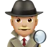 Man Detective: Medium-Light Skin Tone Emoji 🕵🏼‍♂️ image - Apple style