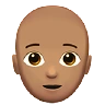Person: Medium Skin Tone, Bald Emoji 🧑🏽‍🦲 image - Apple style