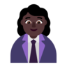 Woman Office Worker: Dark Skin Tone Emoji 👩🏿‍💼 image - Microsoft Classic 2D style