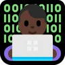 Man Technologist: Dark Skin Tone Emoji 👨🏿‍💻 image - Microsoft Windows 10 Segoe UI Emoji style