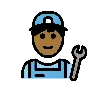 Mechanic: Medium-Dark Skin Tone Emoji 🧑🏾‍🔧 image - OpenMoji style