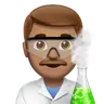 Man Scientist: Medium Skin Tone Emoji 👨🏽‍🔬 image - Apple style