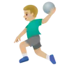 Man Playing Handball: Medium-Light Skin Tone Emoji 🤾🏼‍♂️ image - Google Noto Color style