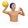 Man Playing Water Polo: Medium-Light Skin Tone Emoji 🤽🏼‍♂️ image - Apple style