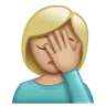 Woman Facepalming: Medium-Light Skin Tone Emoji 🤦🏼‍♀️ image - WhatsApp style