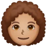 Woman: Medium Skin Tone, Curly Hair Emoji 👩🏽‍🦱 image - Samsung style