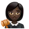 Woman Judge: Dark Skin Tone Emoji 👩🏿‍⚖️ image - WhatsApp style