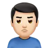 Man Pouting: Light Skin Tone Emoji 🙎🏻‍♂️ image - Apple style