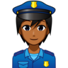 Police Officer: Medium-Dark Skin Tone Emoji 👮🏾 image - Emojidex style