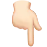 Backhand Index Pointing Down: Light Skin Tone Emoji 👇🏻 image - Apple style