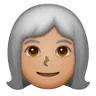 Woman: Medium Skin Tone, White Hair Emoji 👩🏽‍🦳 image - Samsung style