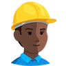 Construction Worker: Dark Skin Tone Emoji 👷🏿 image - Facebook Messenger (2016) style