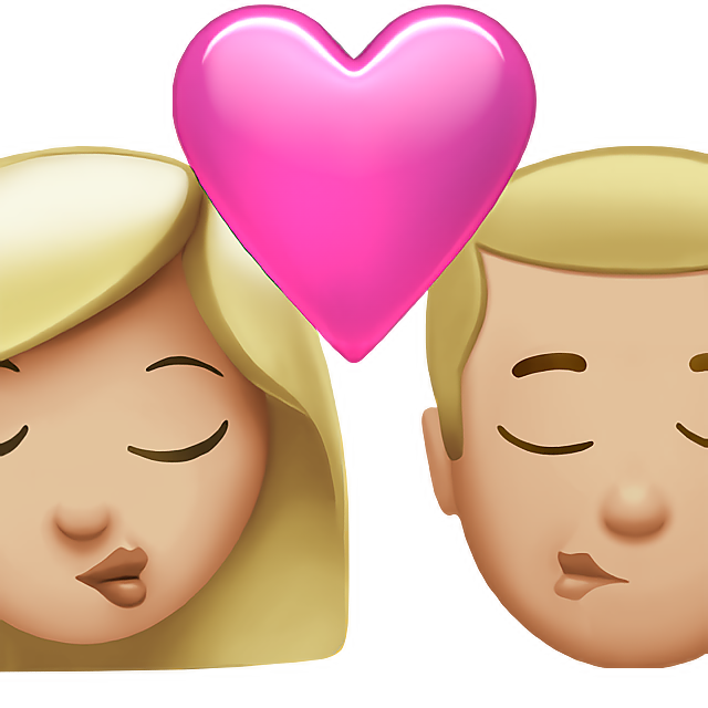Kiss: Woman, Man, Medium-Light Skin Tone