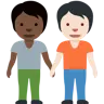 People Holding Hands: Dark Skin Tone, Light Skin Tone Emoji 🧑🏿‍🤝‍🧑🏻 image - Twitter / X (Twemoji) style