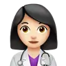 Woman Health Worker: Light Skin Tone Emoji 👩🏻‍⚕️ image - Apple style