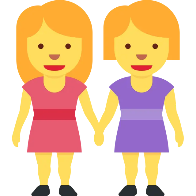 手を繋いでいる2人の女性