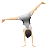 Person Cartwheeling: Light Skin Tone