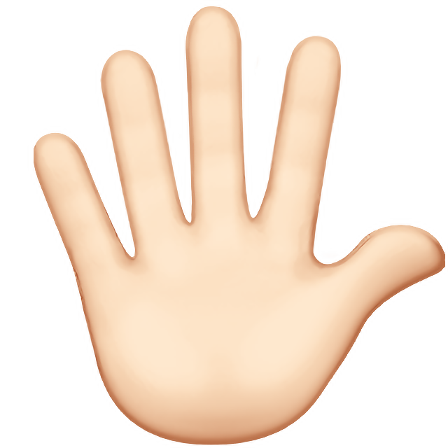 Hand With Fingers Splayed: Light Skin Tone