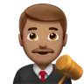 Man Judge: Medium Skin Tone Emoji 👨🏽‍⚖️ image - Apple style