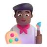 Man Artist: Medium-Dark Skin Tone Emoji 👨🏾‍🎨 image - Microsoft 3D Fluent style
