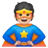 Superhero: Light Skin Tone Emoji 🦸🏻 image - Samsung style