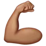 Flexed Biceps: Medium Skin Tone Emoji 💪🏽 image - WhatsApp style