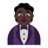 Person In Tuxedo: Dark Skin Tone Emoji 🤵🏿 image - Microsoft Classic 2D style