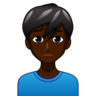 Man Frowning: Dark Skin Tone Emoji 🙍🏿‍♂️ image - Emojidex style