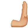 Rightwards Pushing Hand: Medium-Light Skin Tone Emoji 🫸🏼 image - Apple style