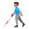 Man With White Cane: Medium Skin Tone Emoji 👨🏽‍🦯 image - Microsoft Classic 2D style