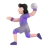 Woman Playing Handball: Light Skin Tone
