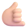 Call Me Hand: Light Skin Tone Emoji 🤙🏻 image - Microsoft 3D Fluent style