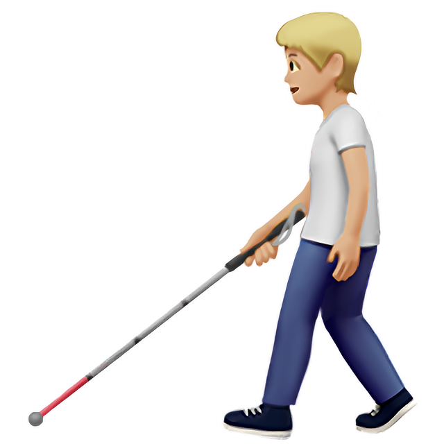 Person With White Cane: Medium-Light Skin Tone