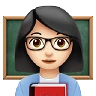 Woman Teacher: Light Skin Tone Emoji 👩🏻‍🏫 image - Apple style