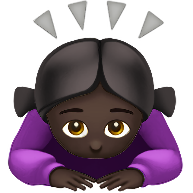 Woman Bowing: Dark Skin Tone