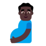 Pregnant Man: Dark Skin Tone Emoji 🫃🏿 image - Microsoft Classic 2D style