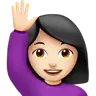 Woman Raising Hand: Light Skin Tone Emoji 🙋🏻‍♀️ image - Apple style