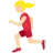 Woman Running: Medium-Light Skin Tone