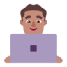 Man Technologist: Medium Skin Tone Emoji 👨🏽‍💻 image - Microsoft Classic 2D style
